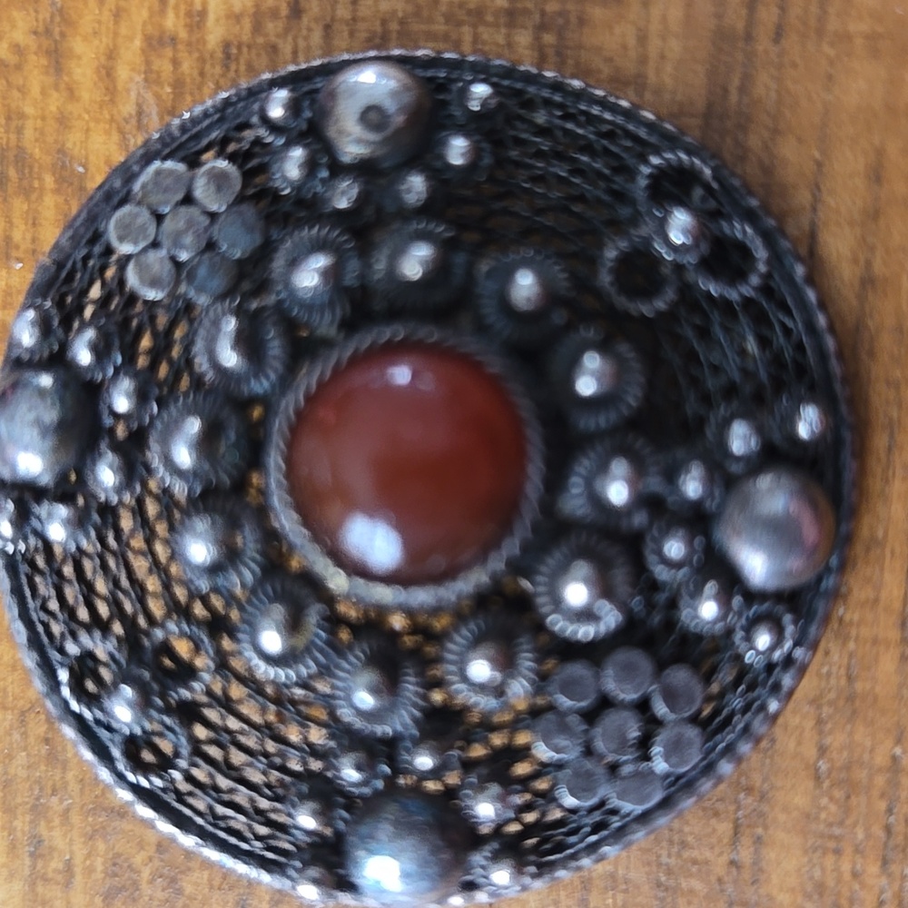Vintage Intricate Filigree 900 Silver Brooch - Picture 2 of 6